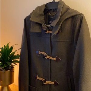J.Crew wool green toggle coat NWOT sz 8